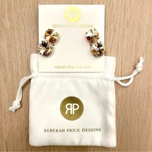 NWT REBEKAH PRICE Gold and Silver Crystal Earrings